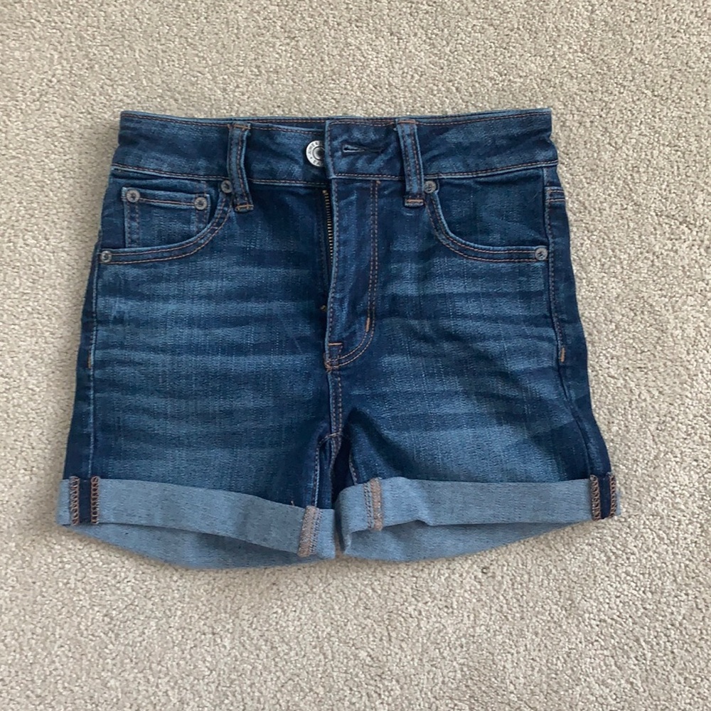 American Eagle High-rise denim jean shorts, size 0